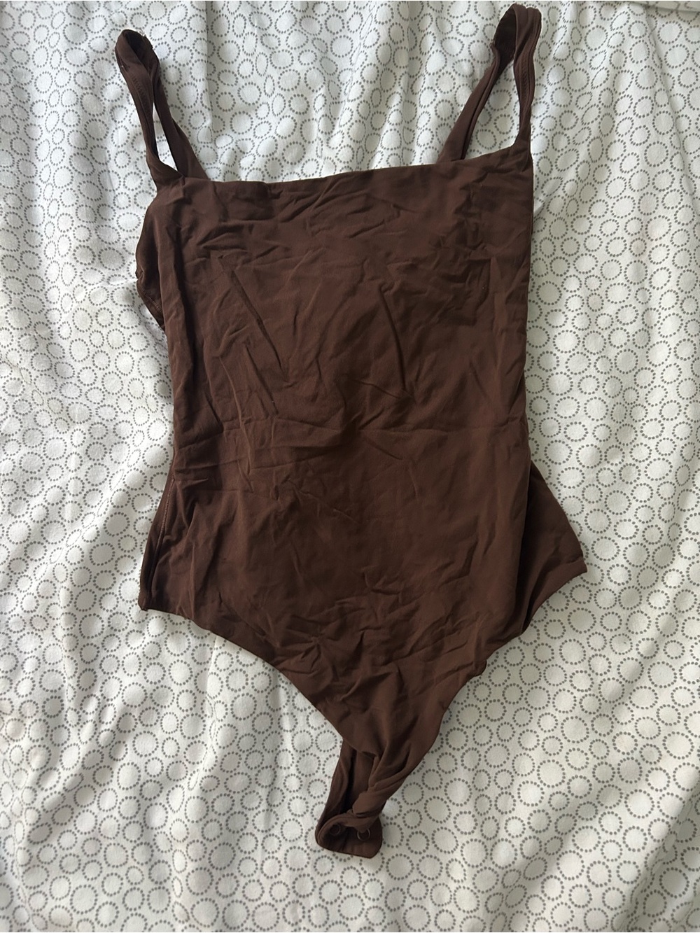 SKIMS Brown Square Neck Stretch Bodysuit